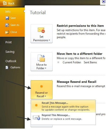 recall email outlook for mac